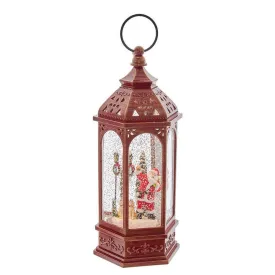 11" Battery-Operated LED Santa Lantern with Swirl Water