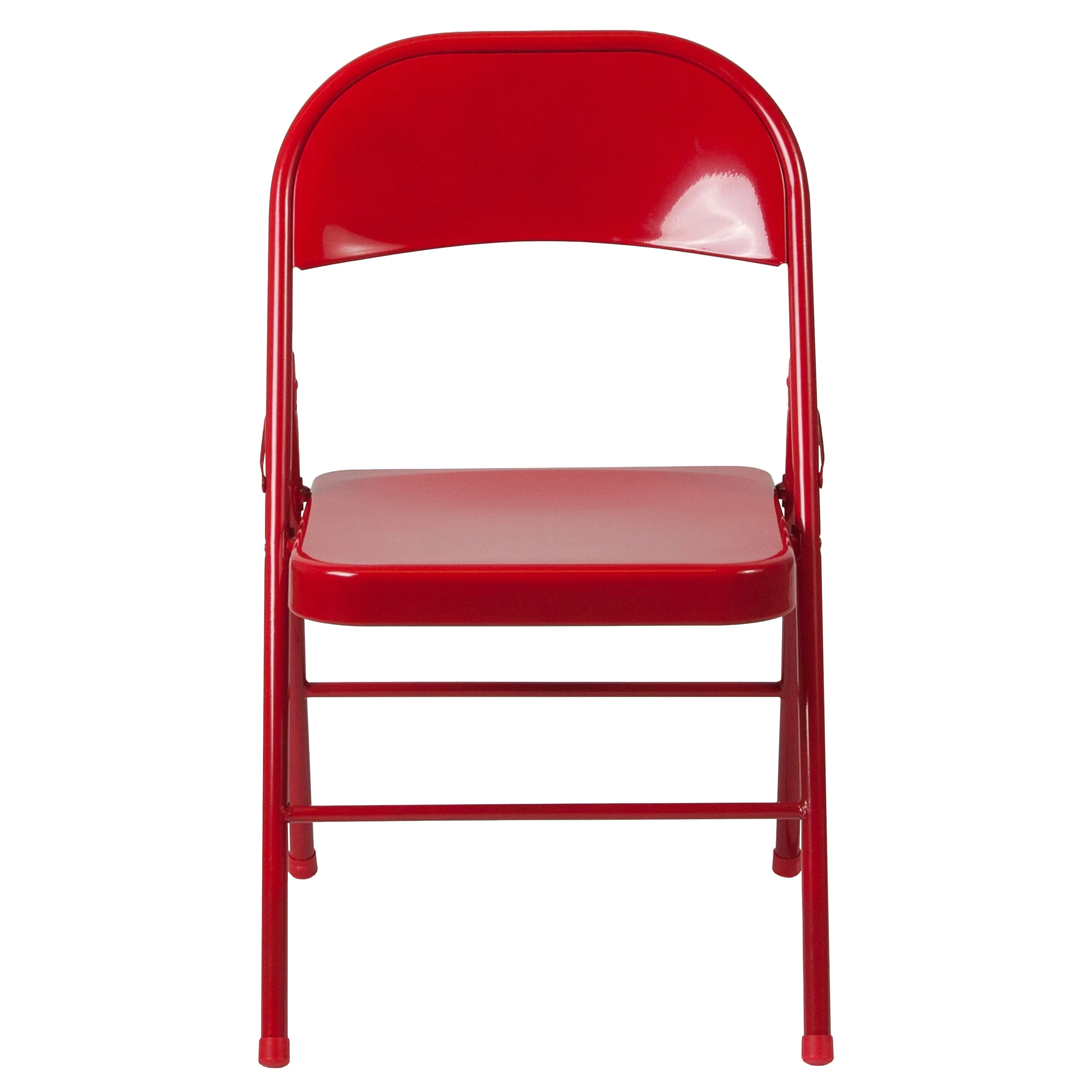 2 Pack HERCULES Series Double Braced Red Metal Folding Chair
