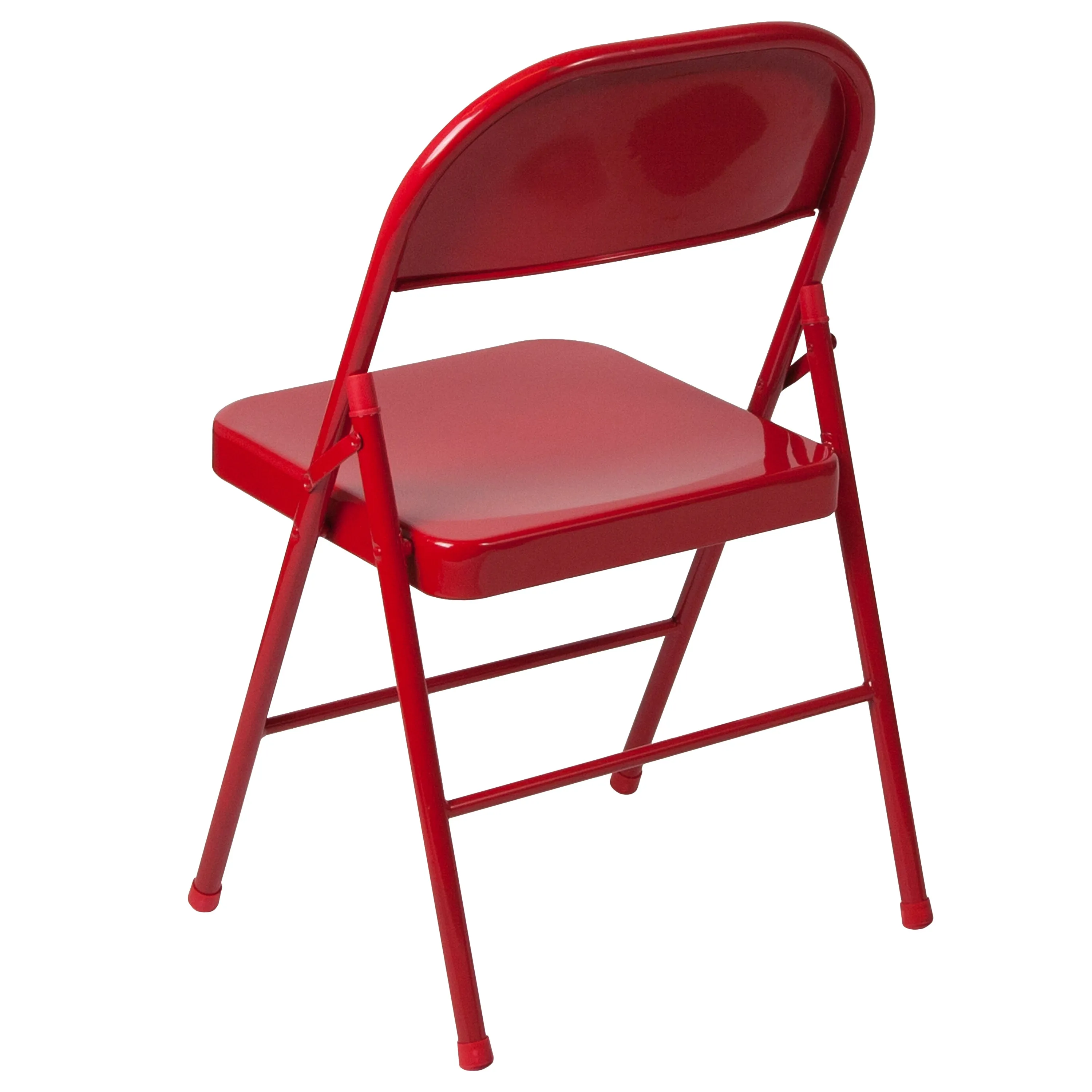 2 Pack HERCULES Series Double Braced Red Metal Folding Chair