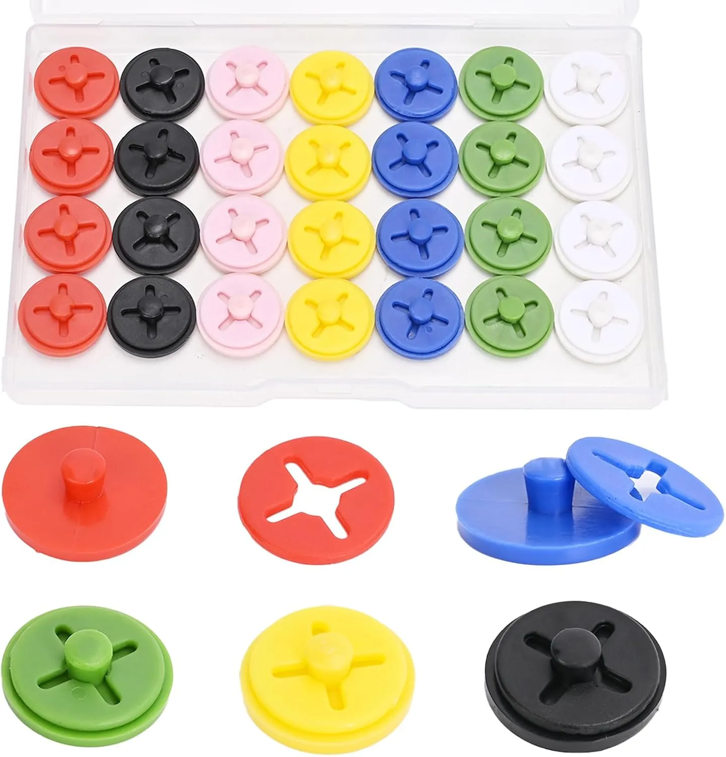 28pcs Running Bib Clips,Race bib Clips, Race Number Buckle Fixing System,Race bib Holder for Marathon, Track and Field Event(Mixed Colors)