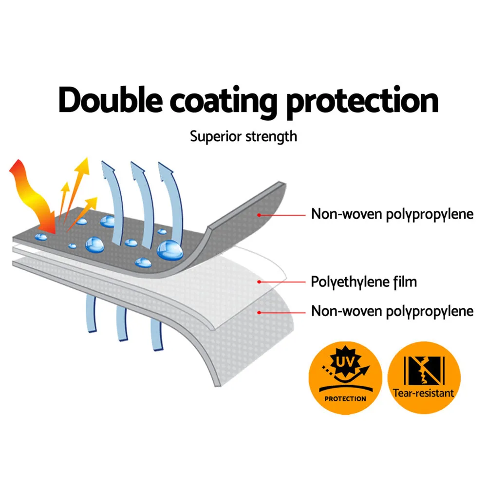 3x4.5m Tarp Camping Tarps Poly Tarpaulin Heavy Duty Cover 180gsm Silver
