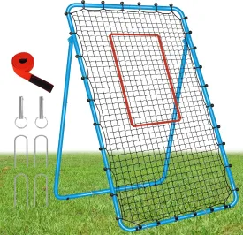 7x4 FT Multi-Sport Rebounder Net for Baseball Volleyball Softball Soccer Lacrosse, Bounce Back Fielding Trainer  Sturdy Steel Frame, Portable with Carry Bag  Great for Team & Solo Training