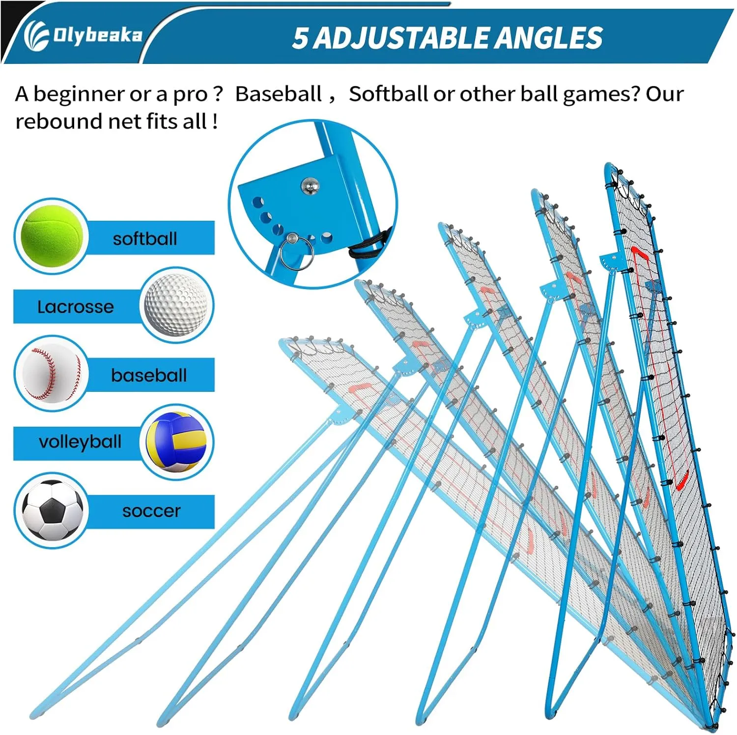7x4 FT Multi-Sport Rebounder Net for Baseball Volleyball Softball Soccer Lacrosse, Bounce Back Fielding Trainer  Sturdy Steel Frame, Portable with Carry Bag  Great for Team & Solo Training