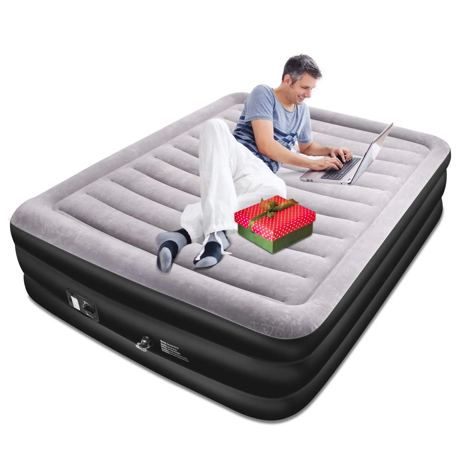 Air Mattress Queen Size Inflatable Bed with Built-in Electric Pump High 20in