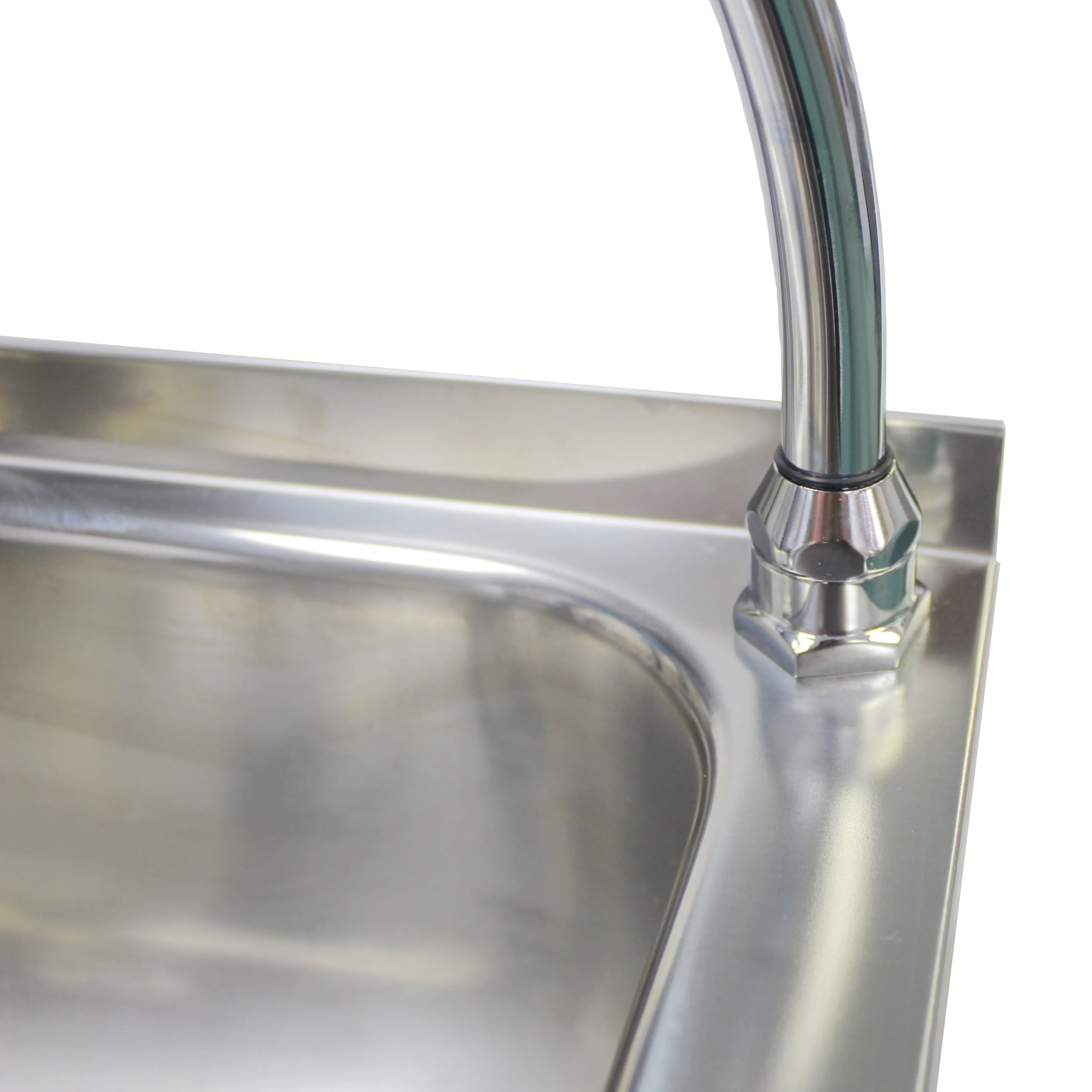 AISI 304 Stainless Steel Outdoor Sink with Foot Pedal, Handmade in Portugal