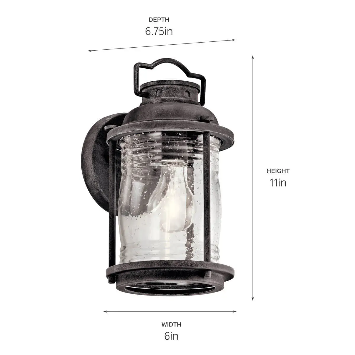 Argyle 15 in 1-Light LED Outdoor Wall Light With Clear Seeded Glass, Bronze Finish