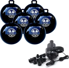 BABZ Inflatable Boat Fender Bumpers for Docking, Tie Up Raft, Marine, Wakesurf, Pontoon, Fishing, Yachts, and More (Bundle (Classic 24" Pack of 6)   (Mako 12v Electric Pump), Black w/White Logo)