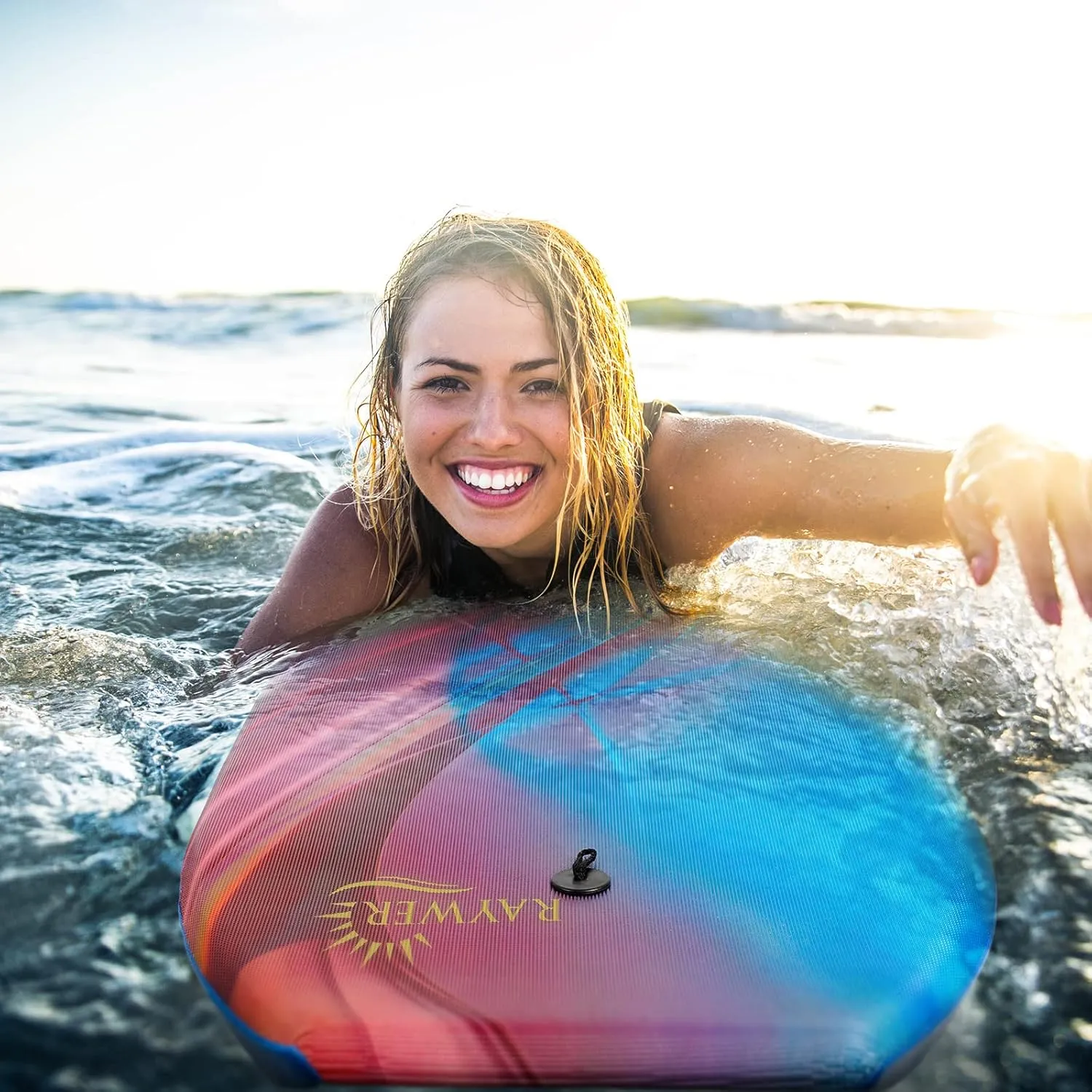 Body Board Lightweight with EPS Core, HDPE Slick Bottom, Leash & Adjustable Wrist Rope, Great Surfing for Kids and Adults