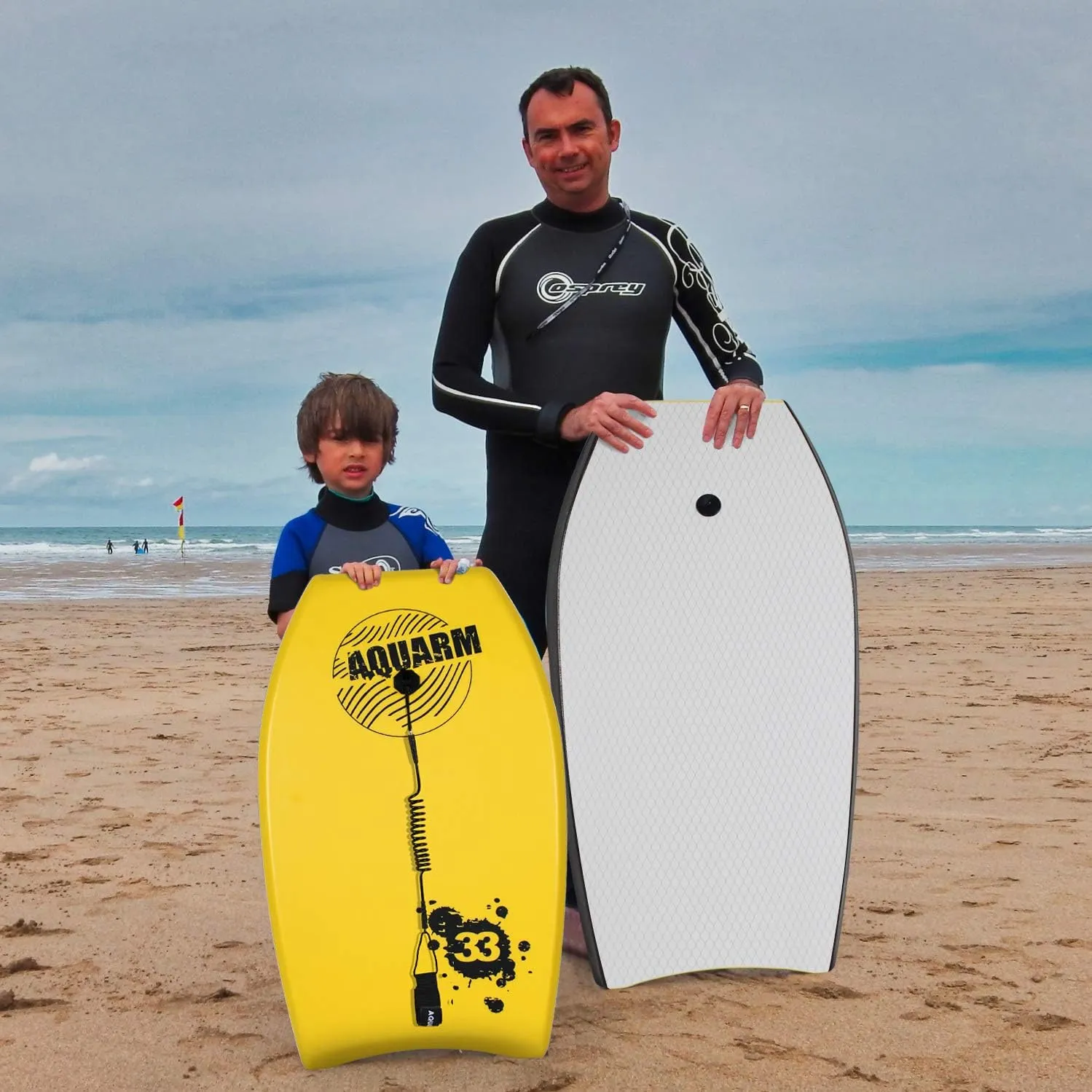 Bodyboard with Wrist Leash, 33-inch/37-inch/42-inch Lightweight Body Board with EPS Core and High-Speed Slick Bottom Surface, Perfect Surfing for Kids Teens and Adults