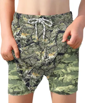 Boys 4th of July Summer Compression Liner Beach Swim Trunks American Flag Adjustable Drawstring Board Shorts 6-16 Years
