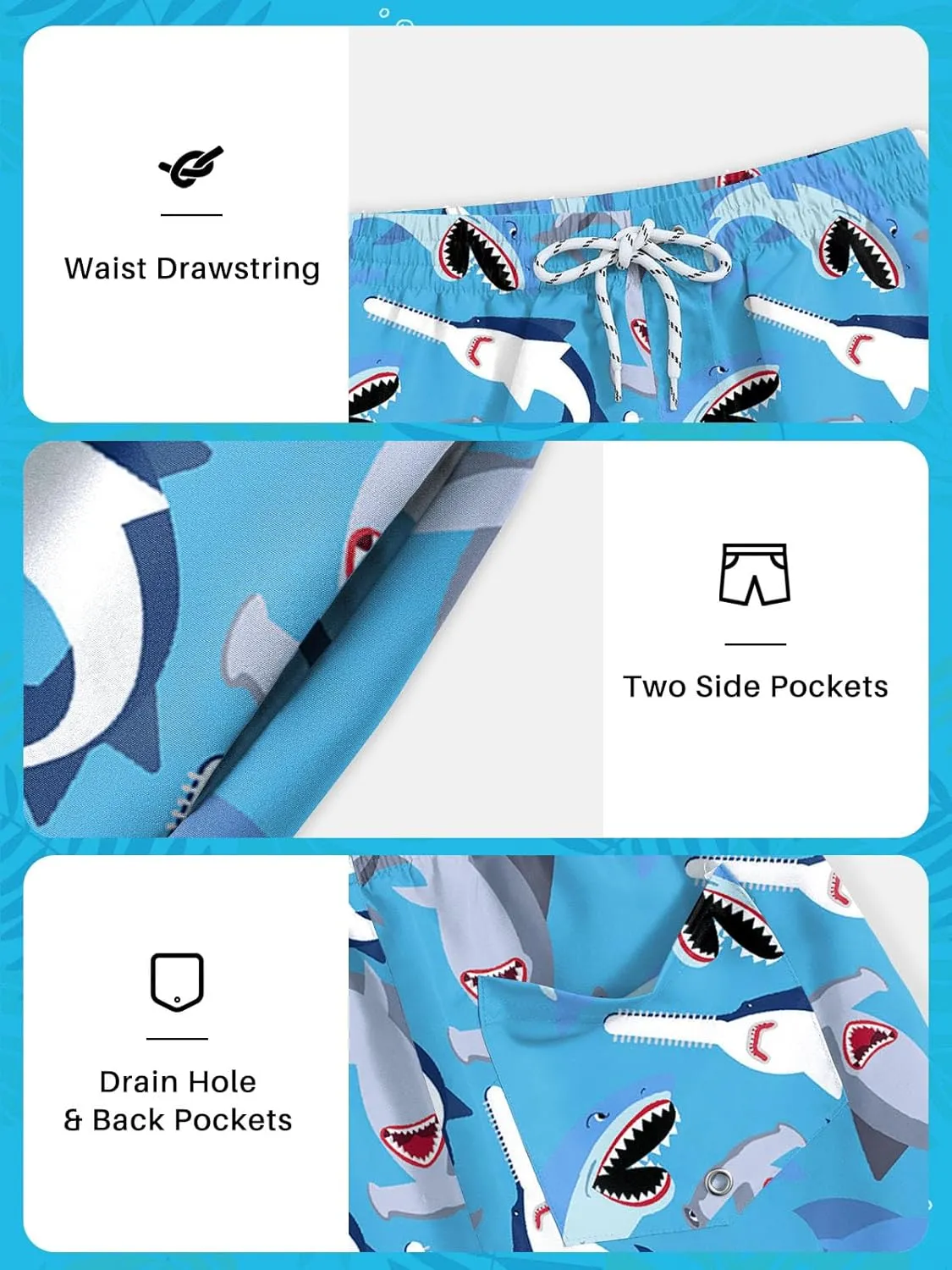 Boys 4th of July Summer Compression Liner Beach Swim Trunks American Flag Adjustable Drawstring Board Shorts 6-16 Years
