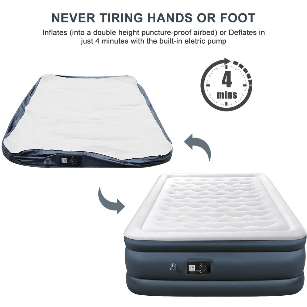 Camabel Air Mattresses with Built-in Electric Pump 22 Inch Queen Size
