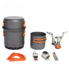 Camping Cookware Set With Gas Burner
