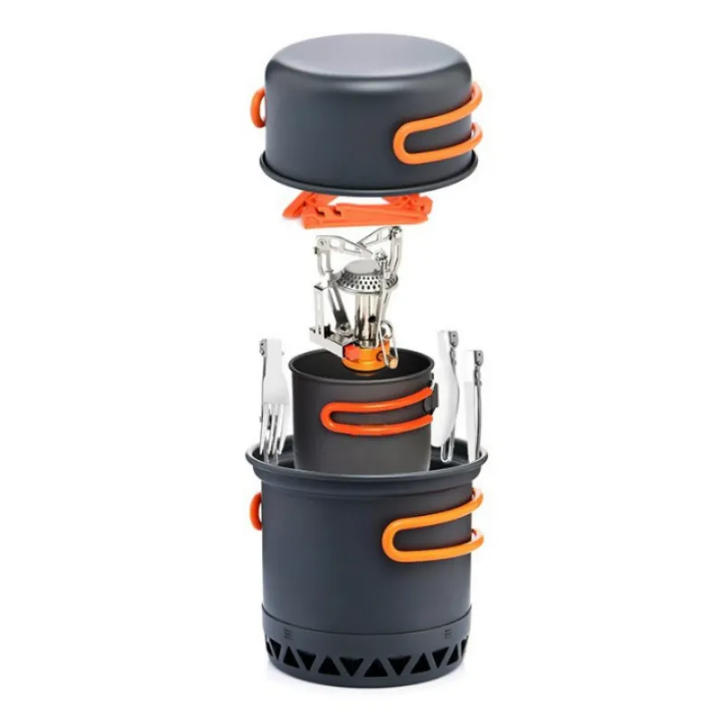 Camping Cookware Set With Gas Burner