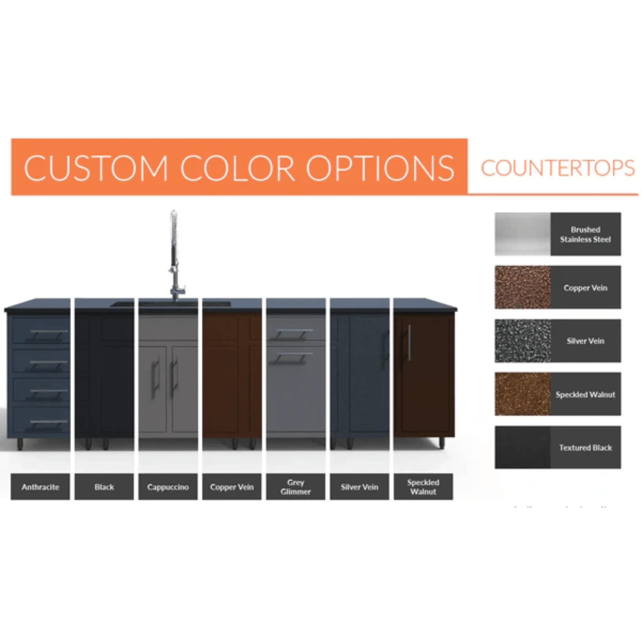 Challenger Designs Coastal 83-KDG Powder Coated Aluminum Kitchen Island for 32 Inch Grill & 21 Inch Ceramic Grill