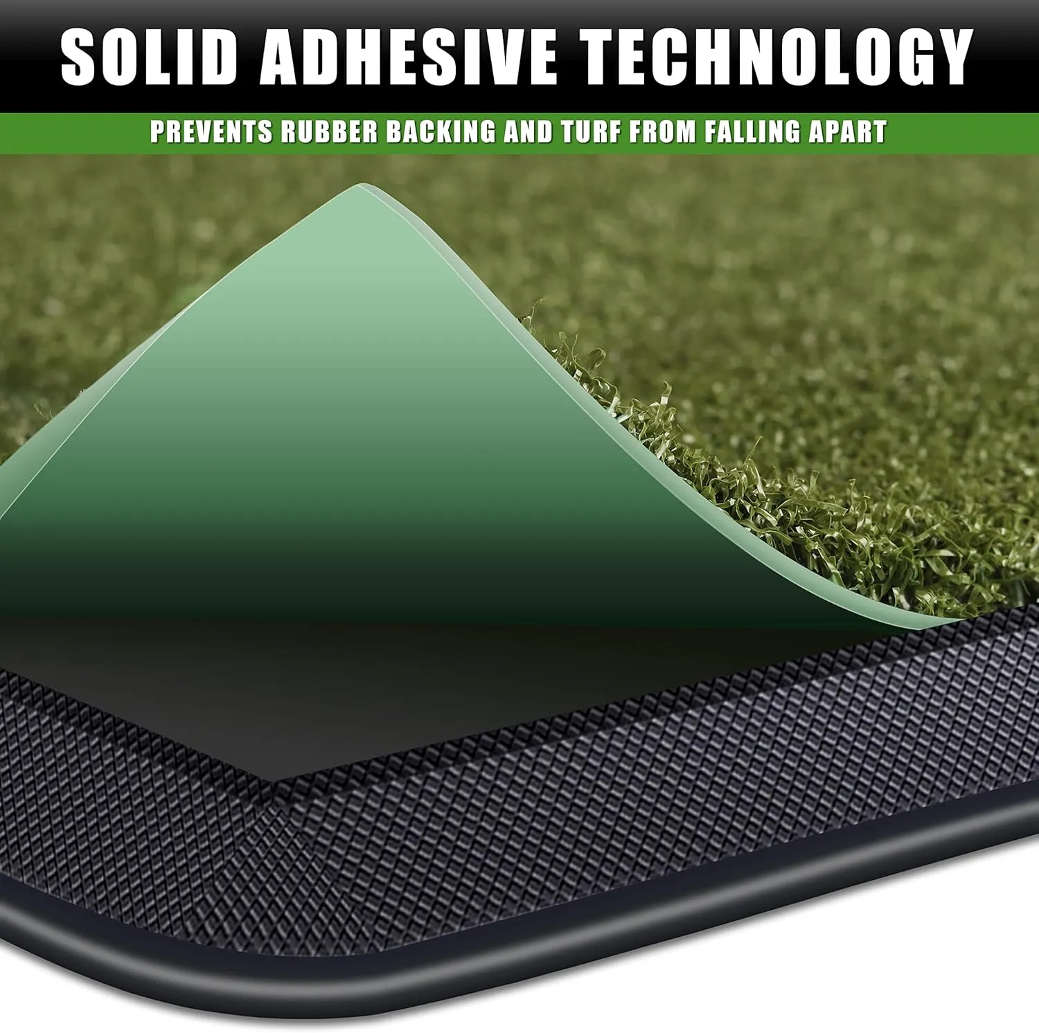 CHAMPKEY Premium Synthetic Turf Golf Hitting Mat | Heavy Duty Rubber Base Golf Practice Mat | Come with 1 Rubber Tee and 9 Plastic Tees