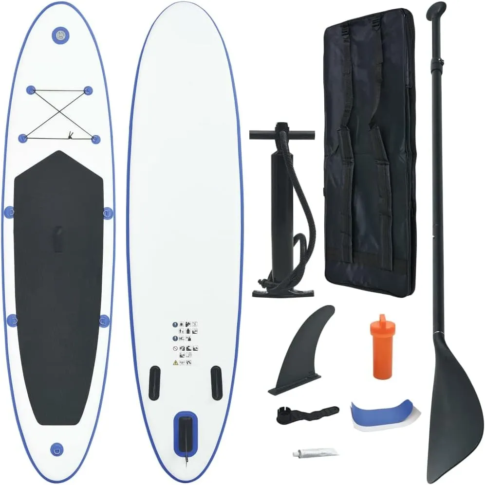 CHARMMA Stand Up Paddle Board Set SUP Surfboard Inflatable Blue and White-11.7KG