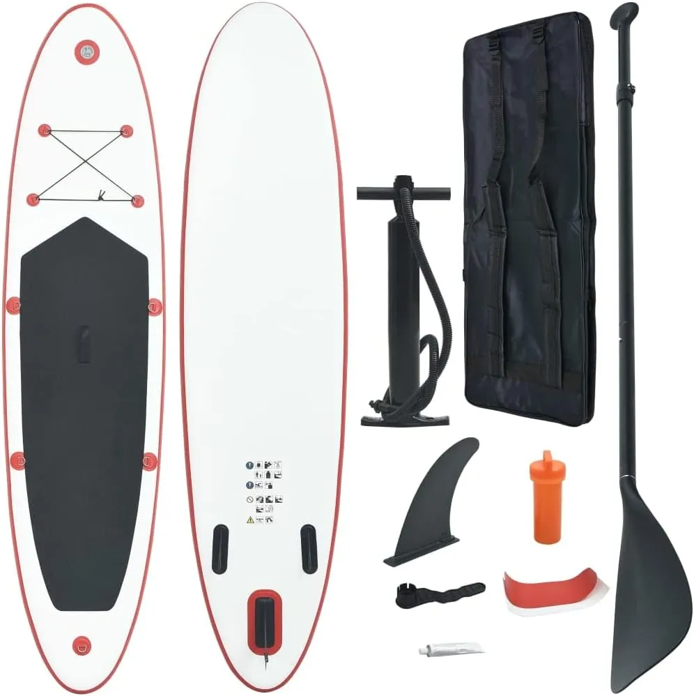 CHARMMA Stand Up Paddle Board Set SUP Surfboard Inflatable Red and White