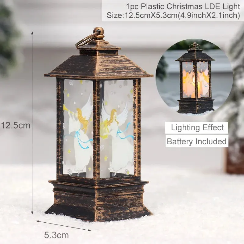 Christmas Lantern LED Light Merry Christmas Decorations for Home Christmas Tree Ornaments Xmas Decorations Craft Supplies