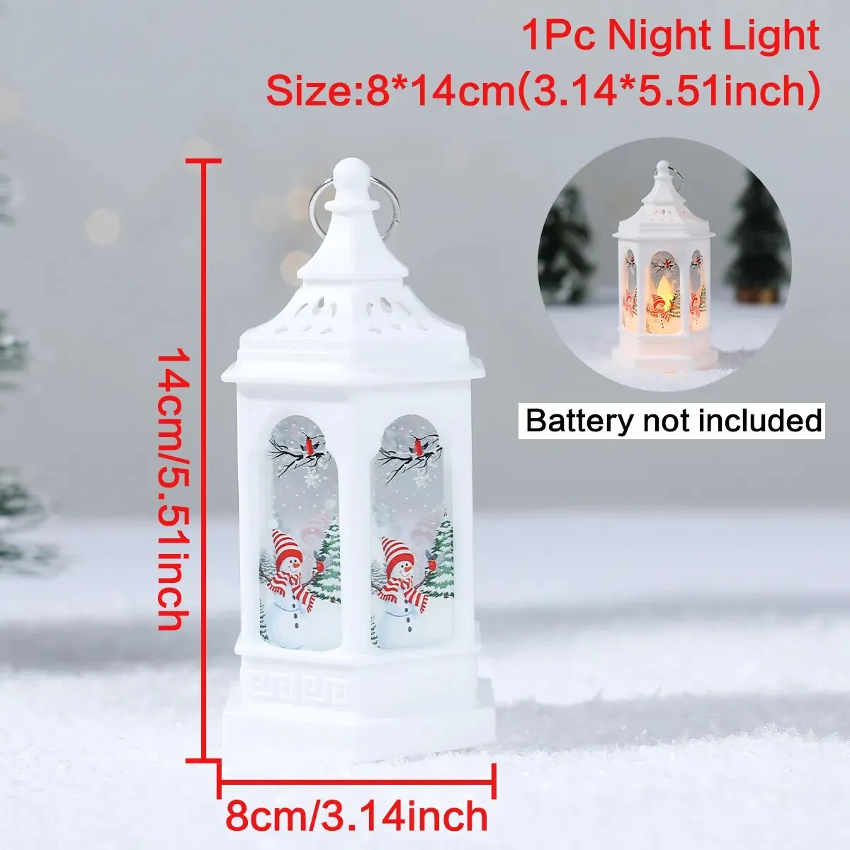 Christmas Lantern LED Light Merry Christmas Decorations for Home Christmas Tree Ornaments Xmas Decorations Craft Supplies