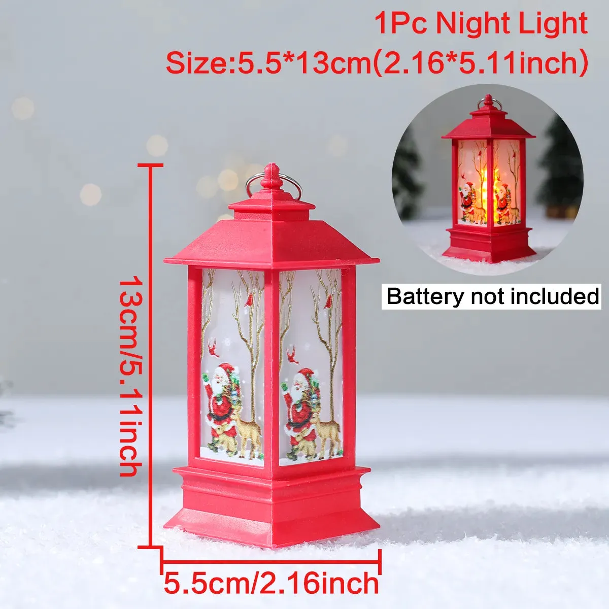 Christmas Lantern LED Light Merry Christmas Decorations for Home Christmas Tree Ornaments Xmas Decorations Craft Supplies