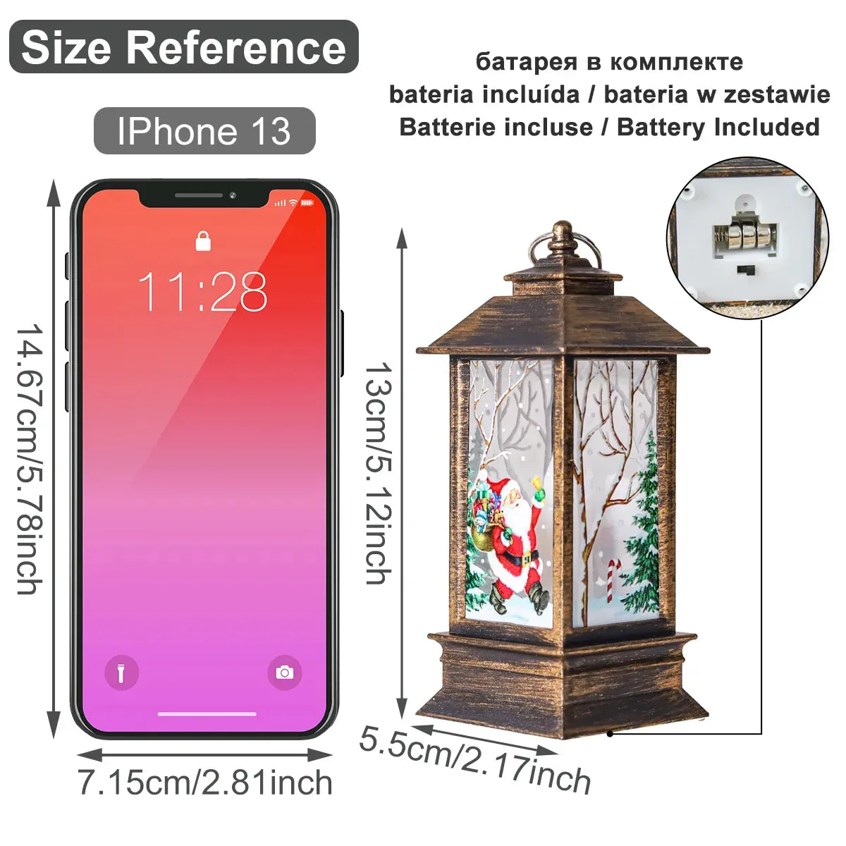 Christmas Lantern LED Light Merry Christmas Decorations for Home Christmas Tree Ornaments Xmas Decorations Craft Supplies