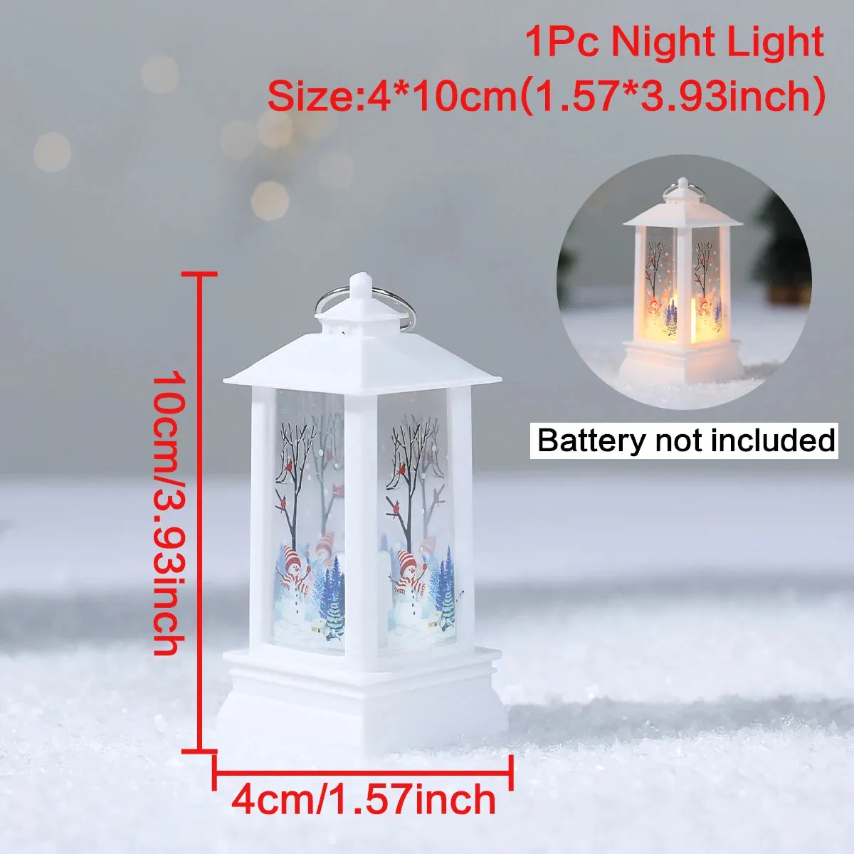 Christmas Lantern LED Light Merry Christmas Decorations for Home Christmas Tree Ornaments Xmas Decorations Craft Supplies