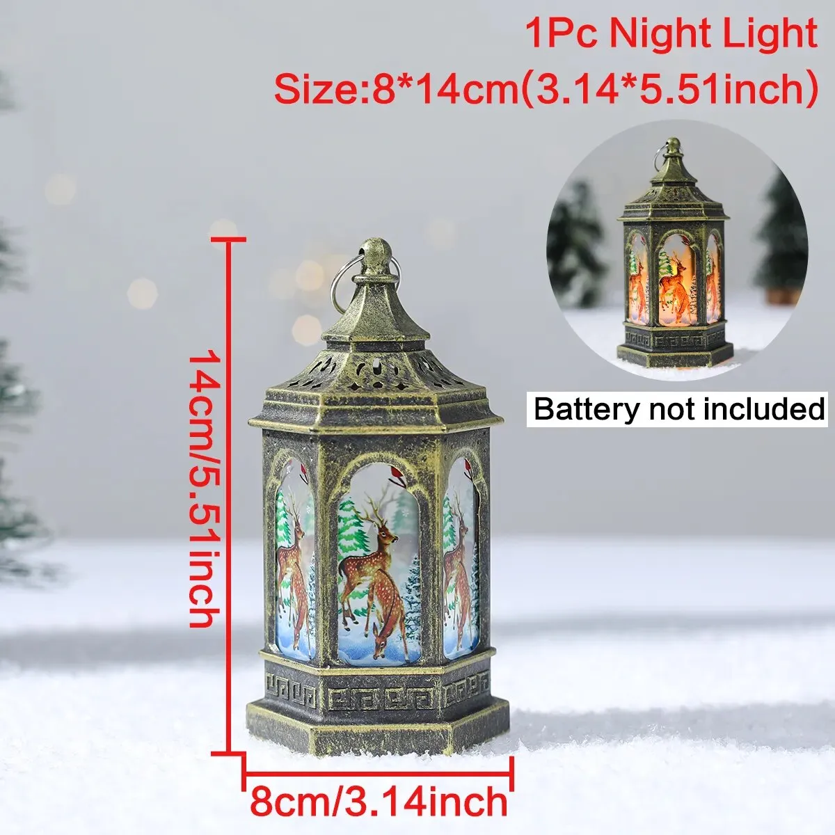 Christmas Lantern LED Light Merry Christmas Decorations for Home Christmas Tree Ornaments Xmas Decorations Craft Supplies