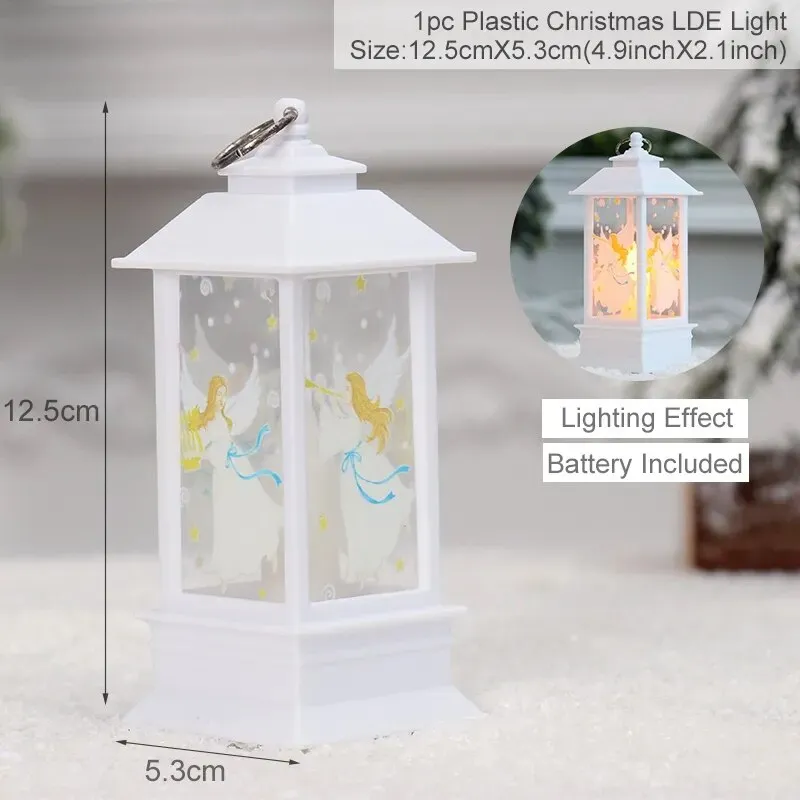 Christmas Lantern LED Light Merry Christmas Decorations for Home Christmas Tree Ornaments Xmas Decorations Craft Supplies