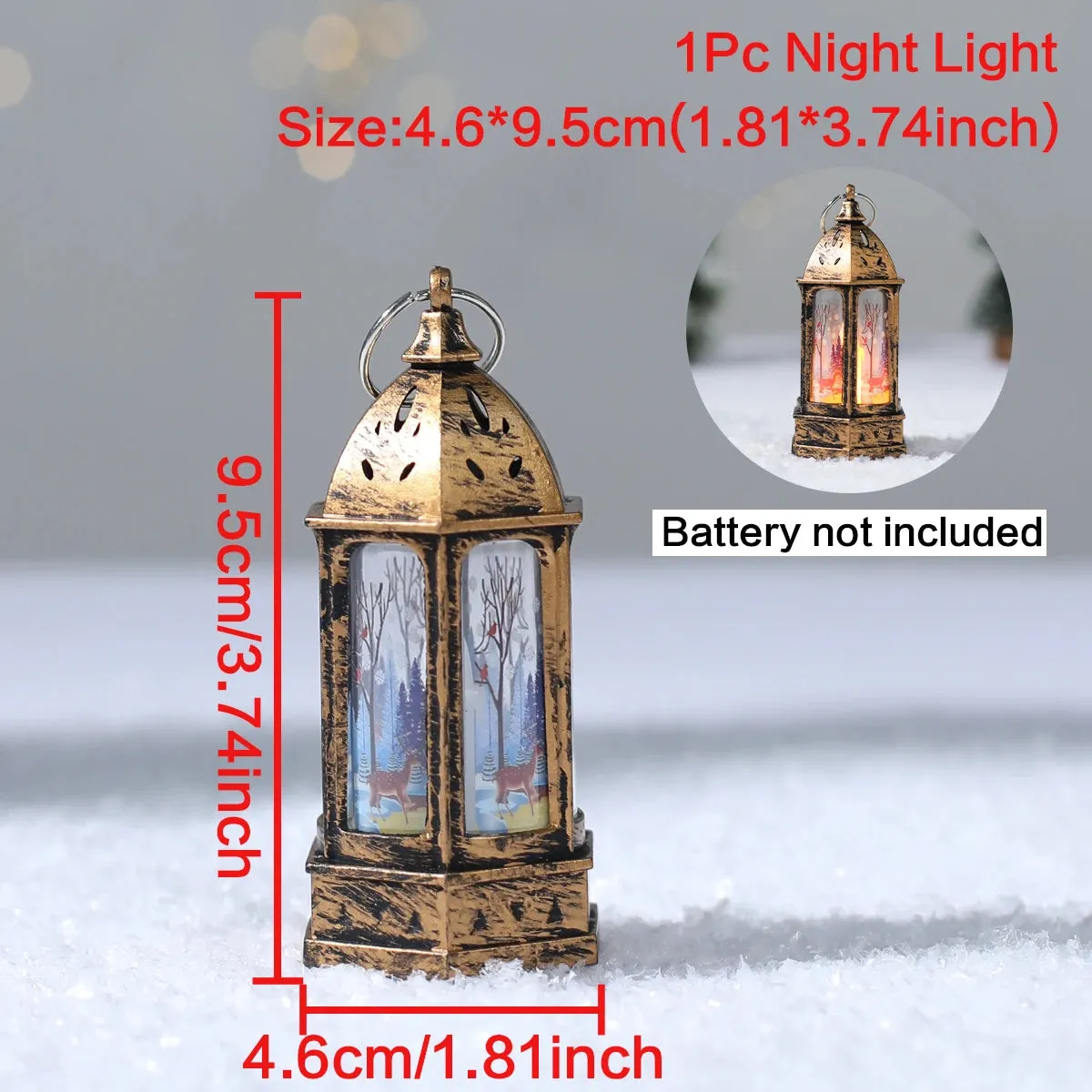Christmas Lantern LED Light Merry Christmas Decorations for Home Christmas Tree Ornaments Xmas Decorations Craft Supplies