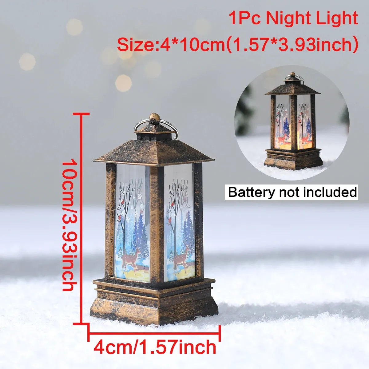 Christmas Lantern LED Light Merry Christmas Decorations for Home Christmas Tree Ornaments Xmas Decorations Craft Supplies