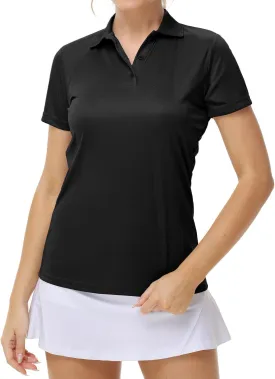Corna Women's Golf Polo Shirts Collared Short Sleeve Tennis Tops Dry Fit Moisture Wicking Sun Protection T-Shirt UPF 50  Corna Women's Golf Polo Shirts Collared Short Sleeve Tennis Tops Dry Fit Moisture Wicking Sun Protection T-Shirt UPF 50