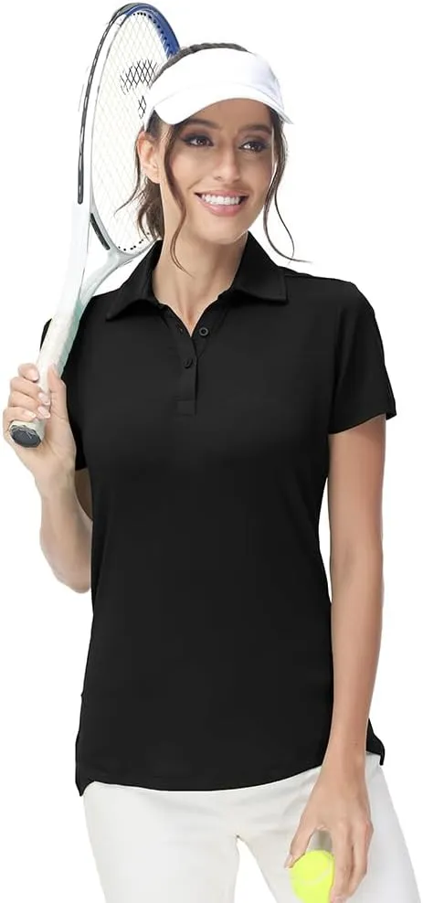 Corna Women's Golf Polo Shirts Collared Short Sleeve Tennis Tops Dry Fit Moisture Wicking Sun Protection T-Shirt UPF 50