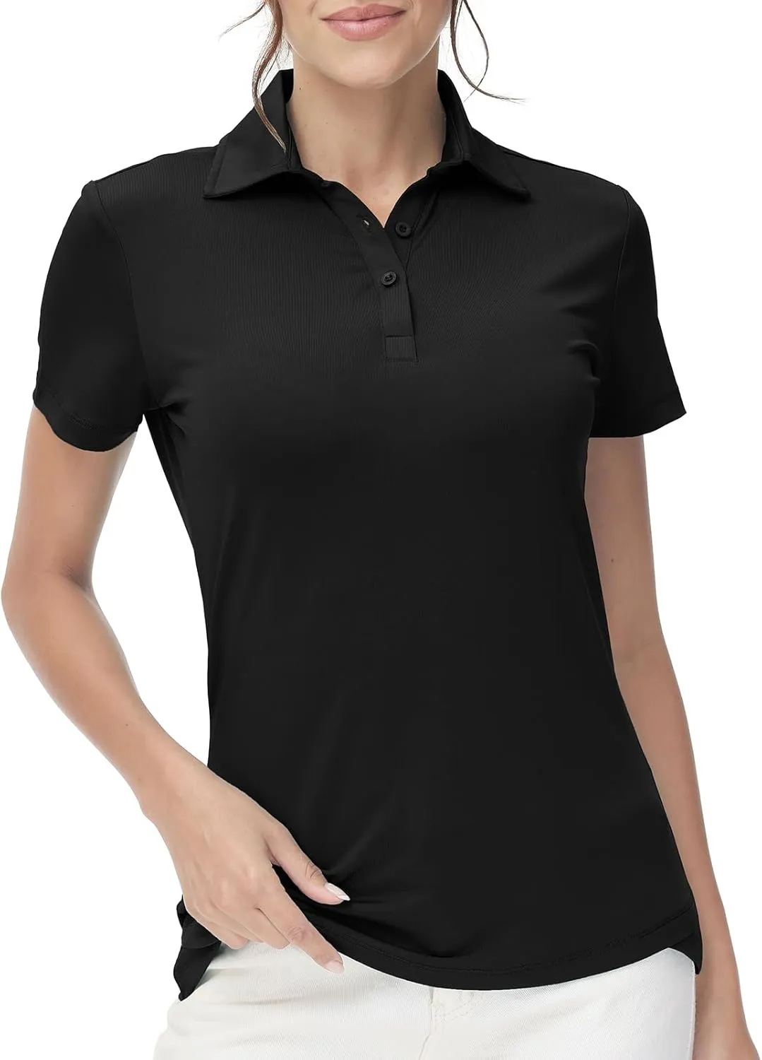 Corna Women's Golf Polo Shirts Collared Short Sleeve Tennis Tops Dry Fit Moisture Wicking Sun Protection T-Shirt UPF 50