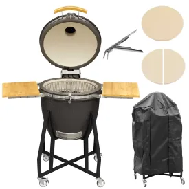 Deluxe Ceramic Kamado Style BBQ Grill/ Oven/Smoker, 22"(56cm) - DG236