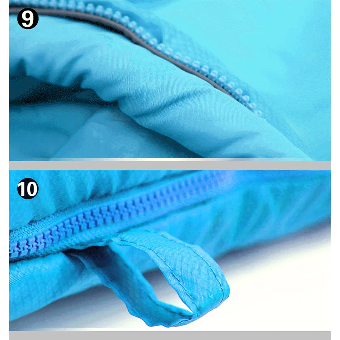 Double Camping Envelope Twin Sleeping Bag Thermal Tent Hiking Winter -10° C - blue