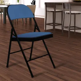Folding Padded Blue Metal Chair