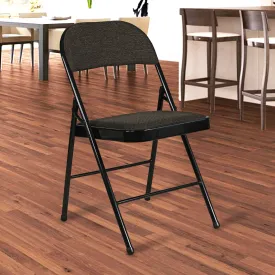 Folding Padded Dark Brown Metal Chair