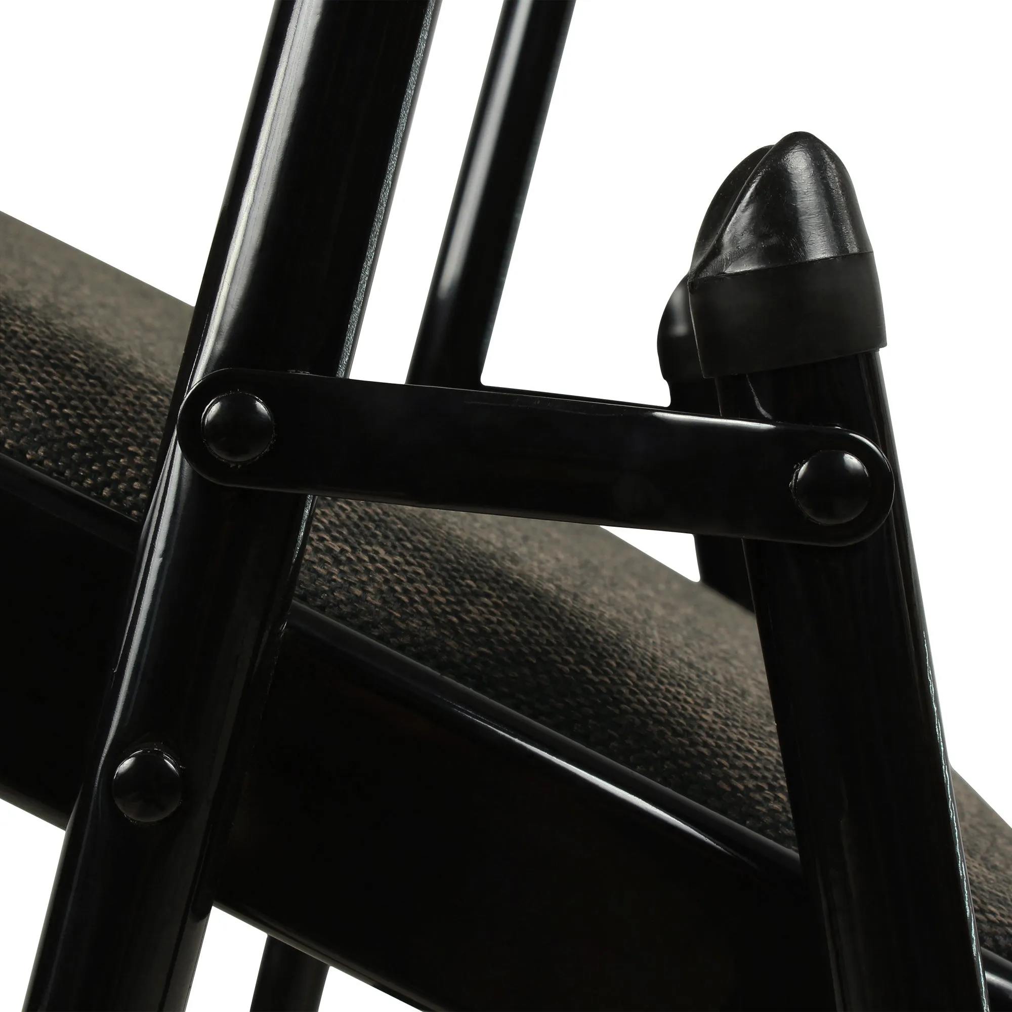 Folding Padded Dark Brown Metal Chair
