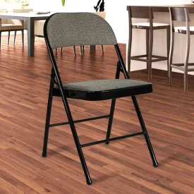 Folding Padded Grey Metal Chair