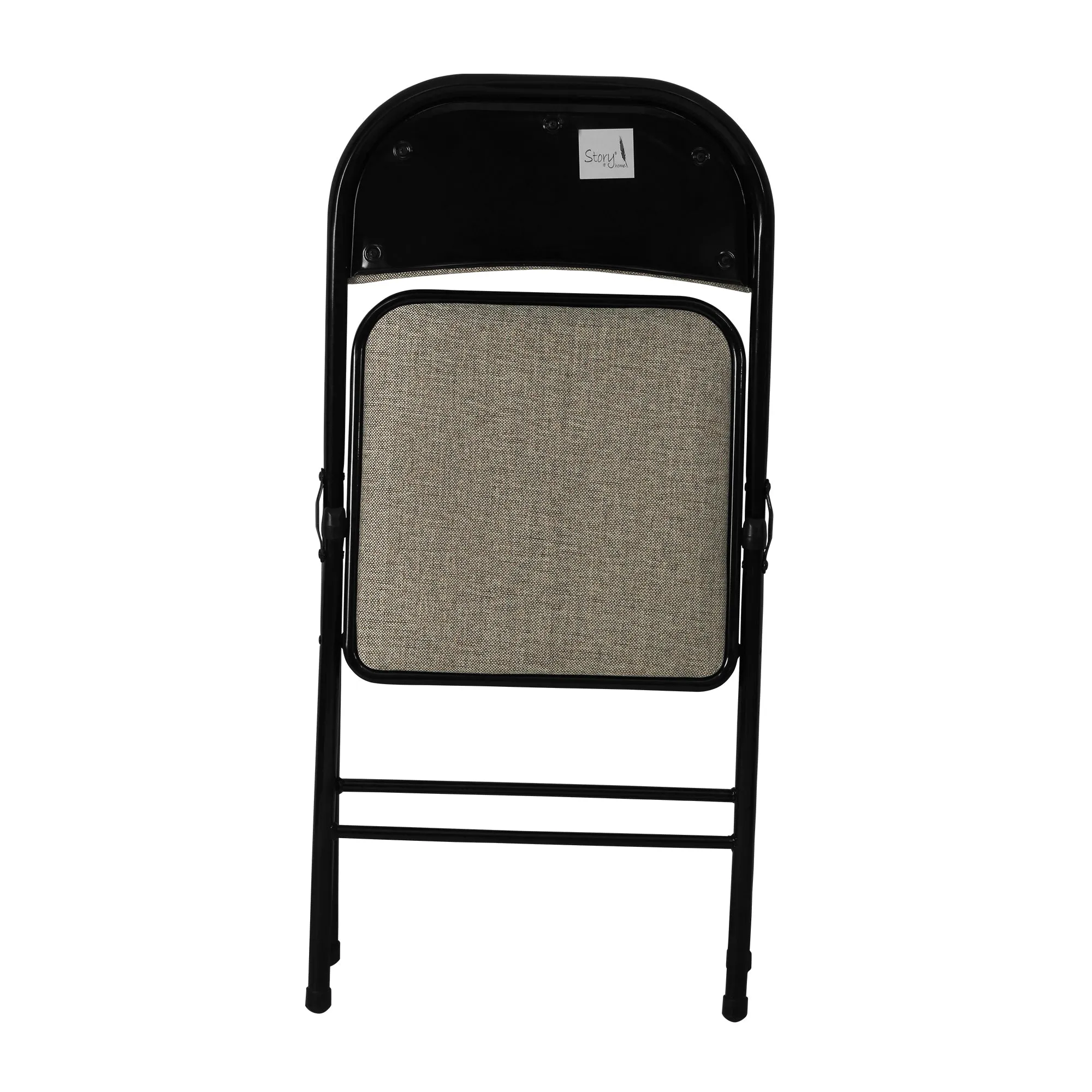Folding Padded Grey Metal Chair