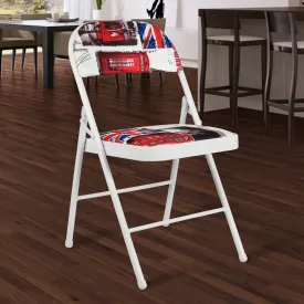 Folding Padded Red Metal Chair