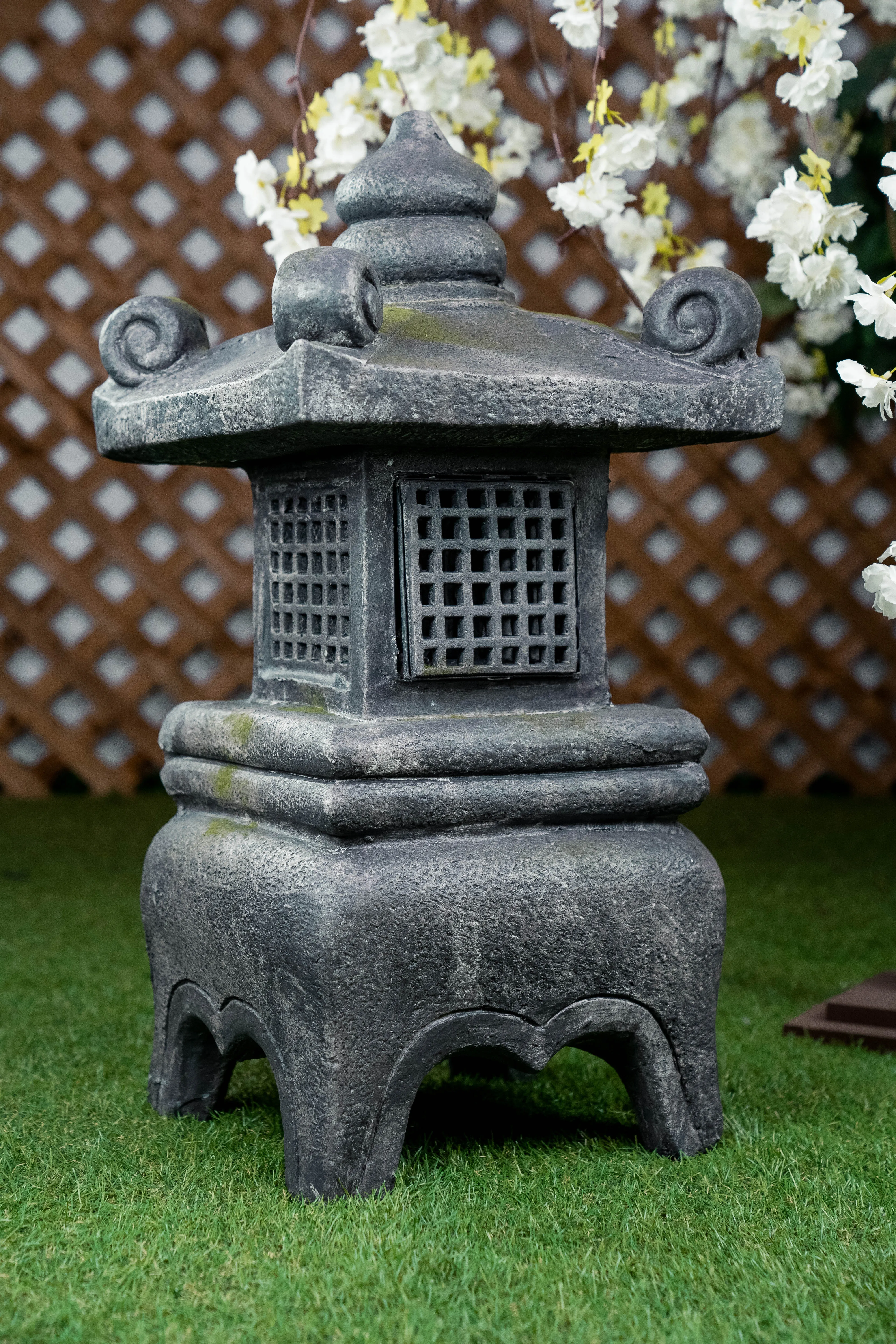 Grey Stone Pagoda Lantern - 26 Inch