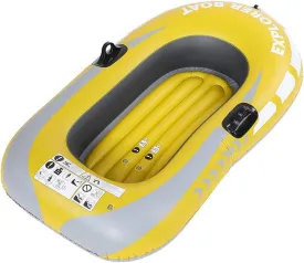 Inflatable Canoe PVC Inflatable Boat, Double Valve Design, Heavy Duty, Easy to Fold & Transport for 1 Person with Paddle Mounts