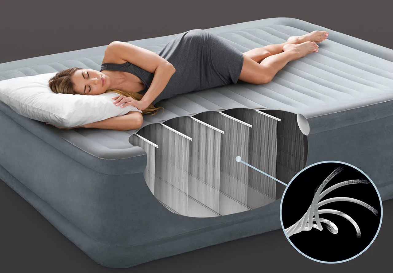 INTEX Dura-Beam® Deluxe Comfort-Plush Air Mattress Built-In Electric Pump - Queen