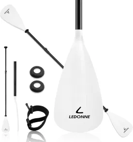 LEDONNE SUP Paddle 4-Piece Adjustable Kayak Paddle Floating Lightweight Paddle Board Oar with Aluminum Alloy Shaft and 2 Nylon Blades Best Price Based on Our 3 Million Sets Per Year 500 bought monthly