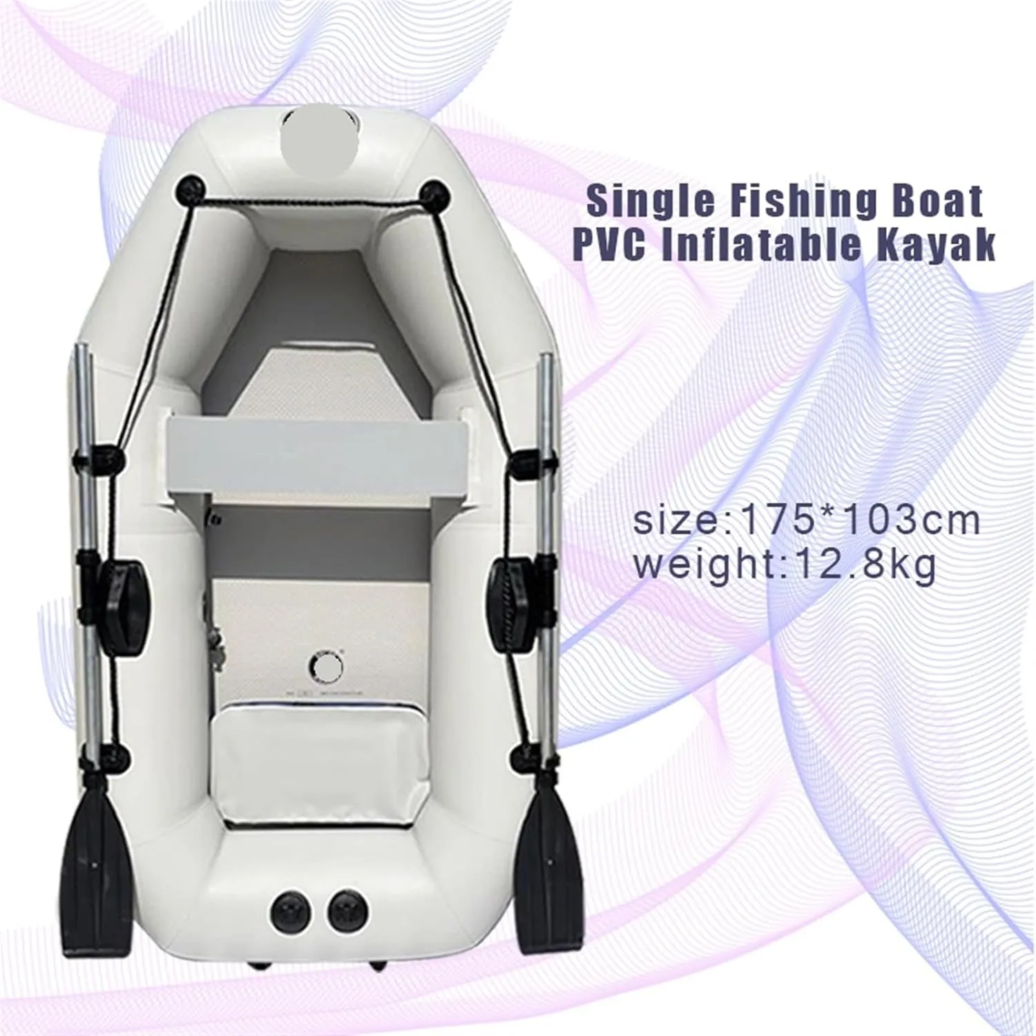 Lnflatable Boat 1 Person 175cm Inflatable Rowing Boat Ship Canoe Drifting Raft Dinghy Hovercraft Outdoor Fishing Diving Surfing Sailing B Comfortable