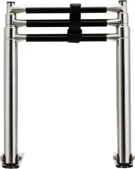 Manifish-Made 3 Step Boat Ladder, Stainless Steel Telescoping Boat Boarding Ladder, Swim Step with Anti-Slippery Vinyl Silver & Black