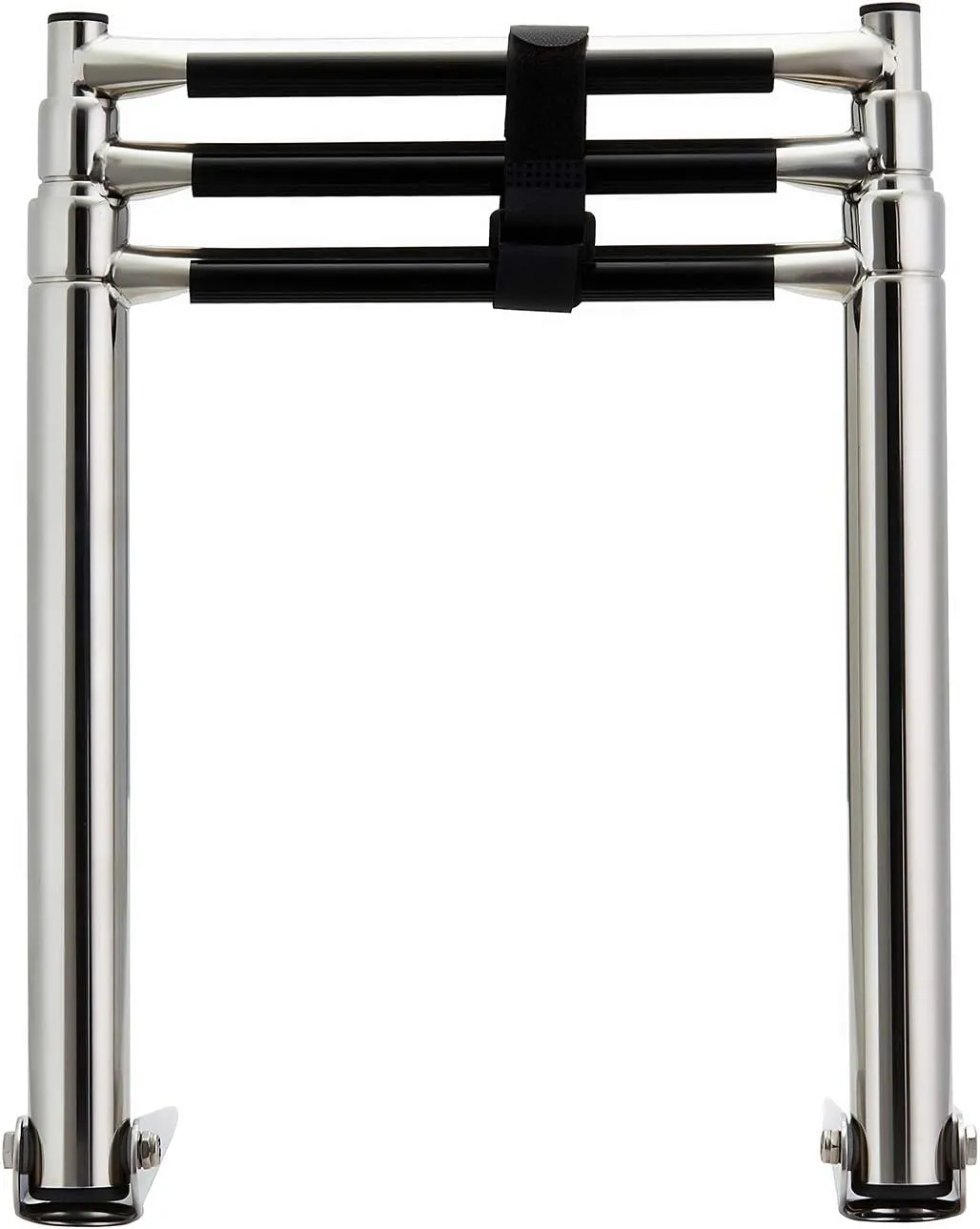 Manifish-Made 3 Step Boat Ladder, Stainless Steel Telescoping Boat Boarding Ladder, Swim Step with Anti-Slippery Vinyl Silver & Black
