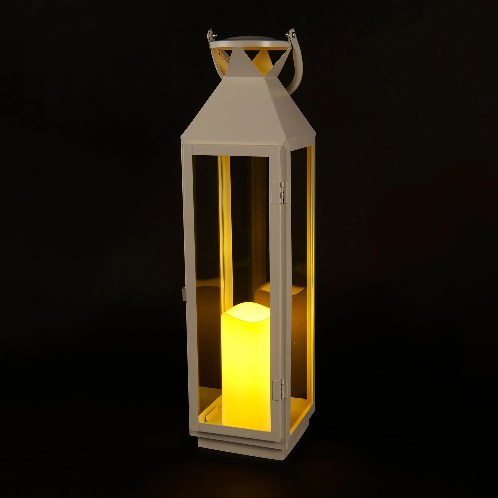 Metal LED Decorative Lantern, 5-in x 5-in x 19.5-in.